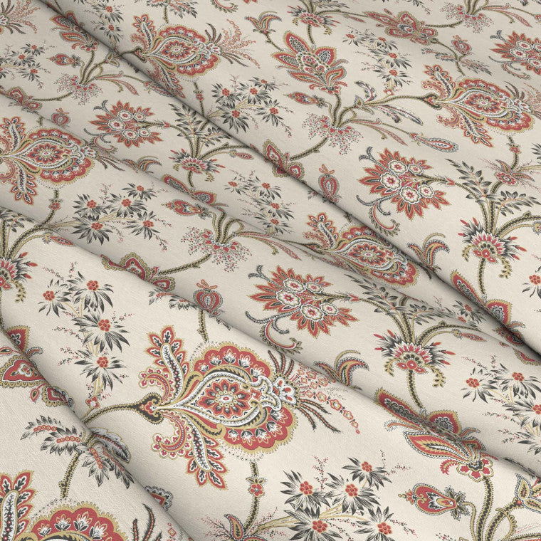 MUGHAL TRAIL Cinnabar Linen Mix Fabric - Warner House