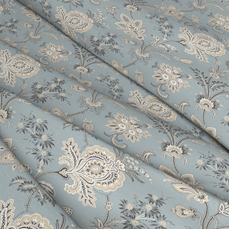 MUGHAL TRAIL Pearl Blue Linen Mix Fabric - Warner House