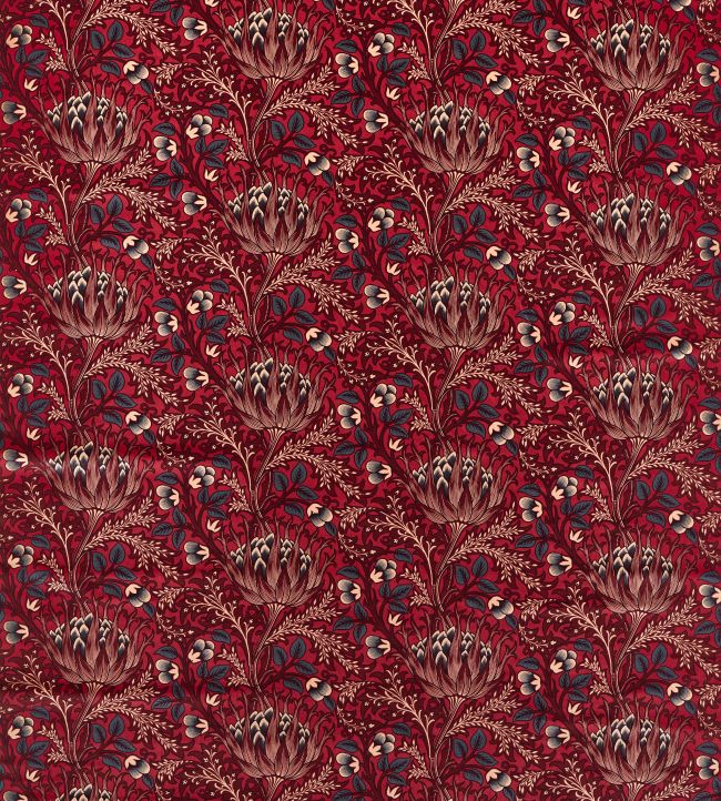 Artichoke Velvet Fabric - Red