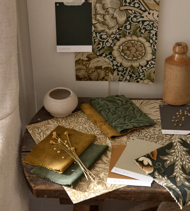 Wardle Room Velvet Fabric - Green