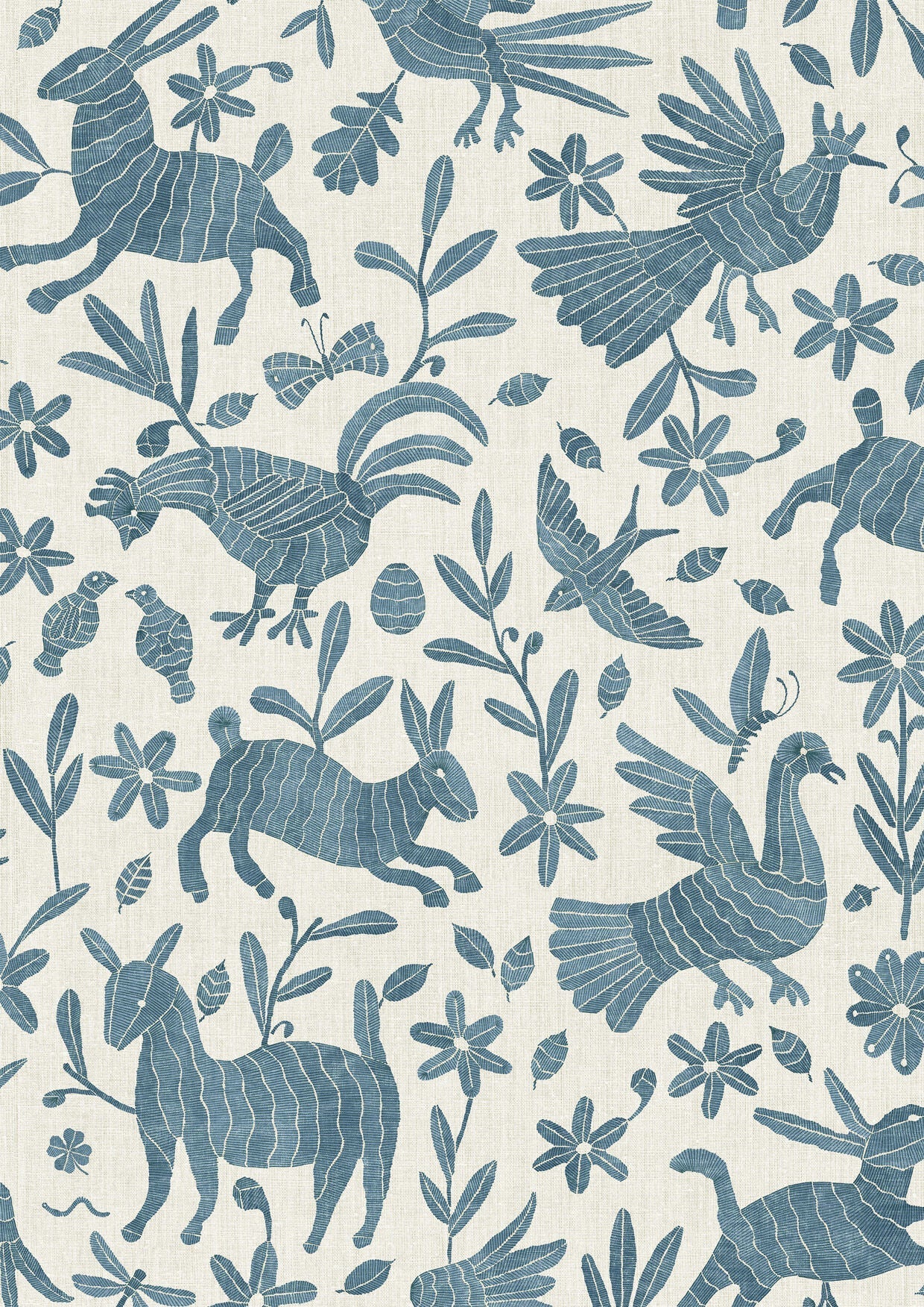 Otomi Bluebird Fabric - Lewis & Wood