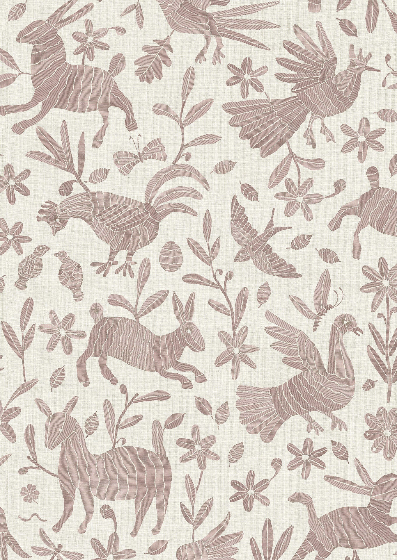 Otomi Bunny Pink Fabric - Lewis & Wood