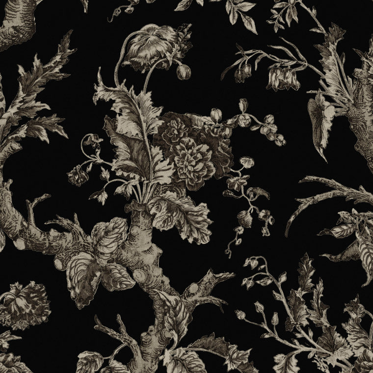 PARADISO Charcoal Velvet Fabric - Warner House