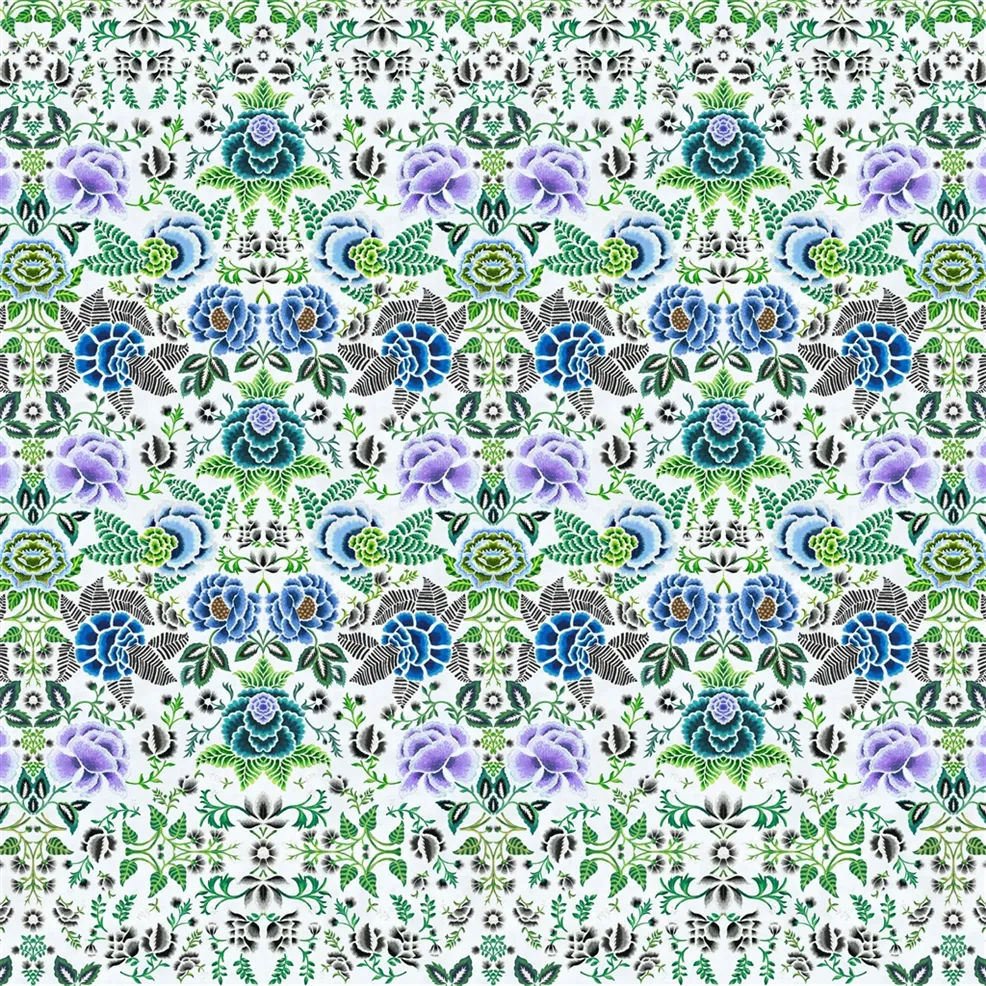 Rose De Damas Cobalt Wallpaper