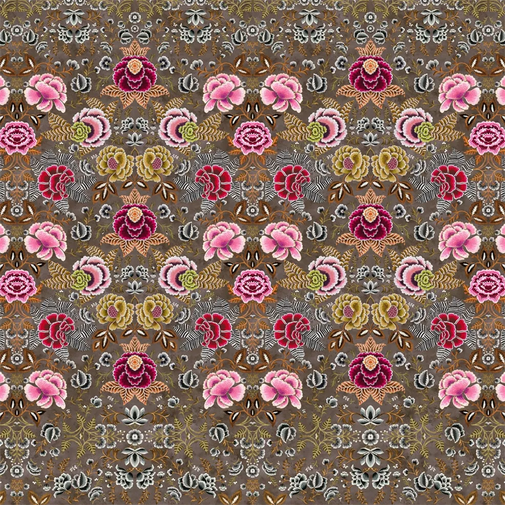 Rose De Damas Cranberry Wallpaper