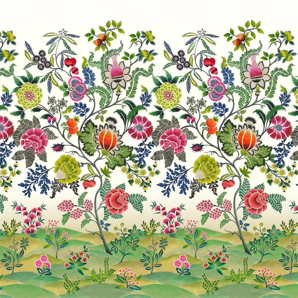 Brocart Decoratif Fuchsia Wallpaper