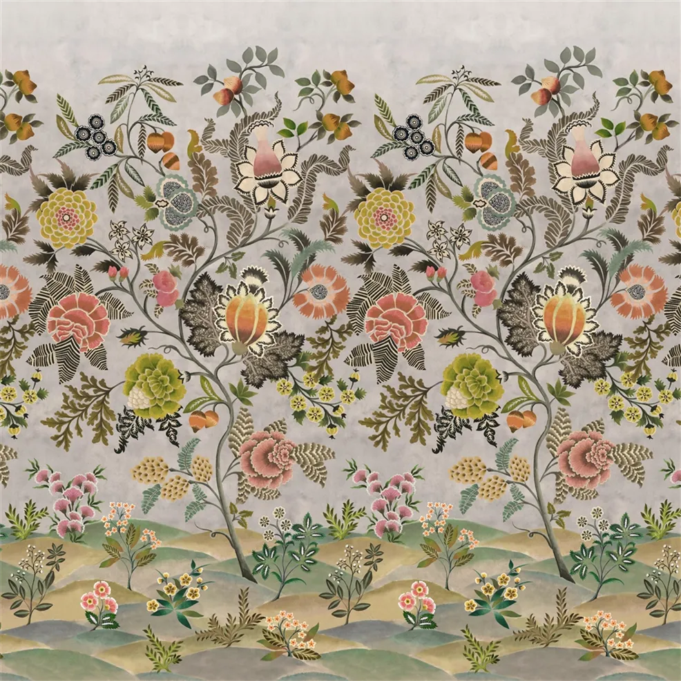 Brocart Decoratif Sepia Wallpaper