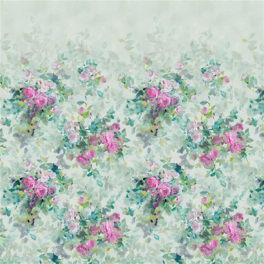 Bouquet De Roses Celadon Wallpaper