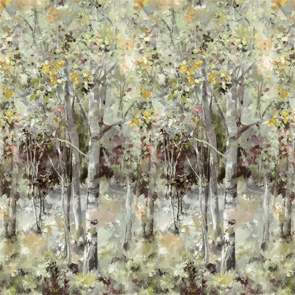 Bois De Bouleau Scene 2 Sepia Wallpaper
