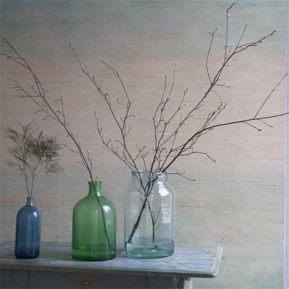 Scene Aquarelle Grasscloth Elm Room Wallpaper