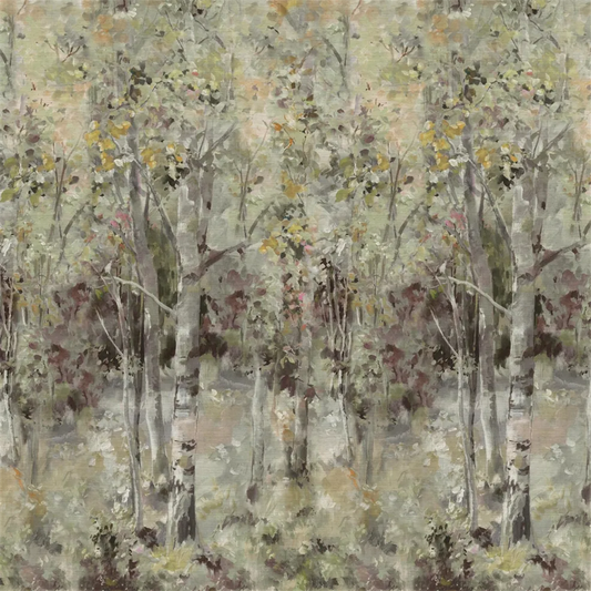 Bois De Bouleau Grasscloth Scene 2 Sepia Wallpaper