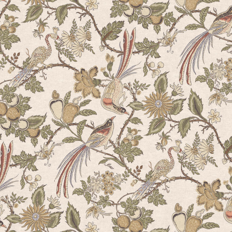 PEACOCK TRAIL Antique Linen Mix Fabric - Warner House