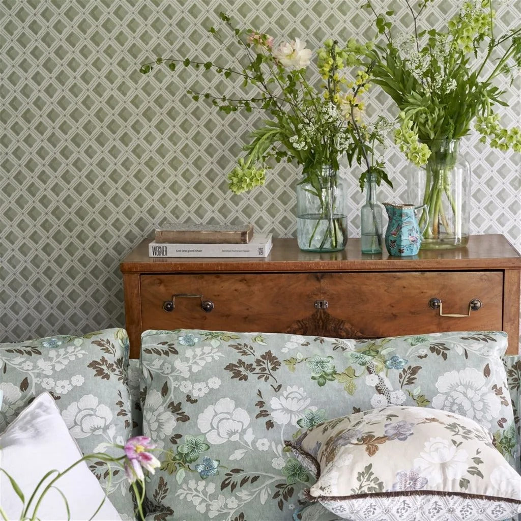 Amsee Geometric Room Wallpaper - Green