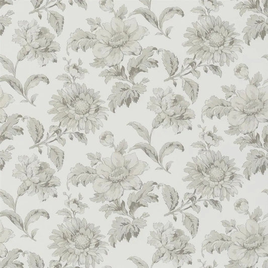 English Garden Floral Wallpaper - Gray