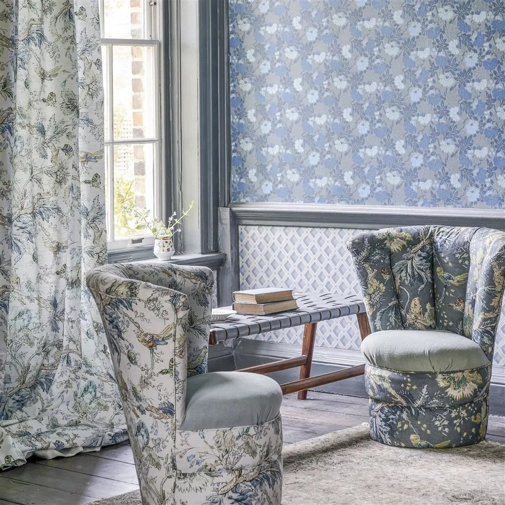 Carlisle Fauna Room Wallpaper - Blue