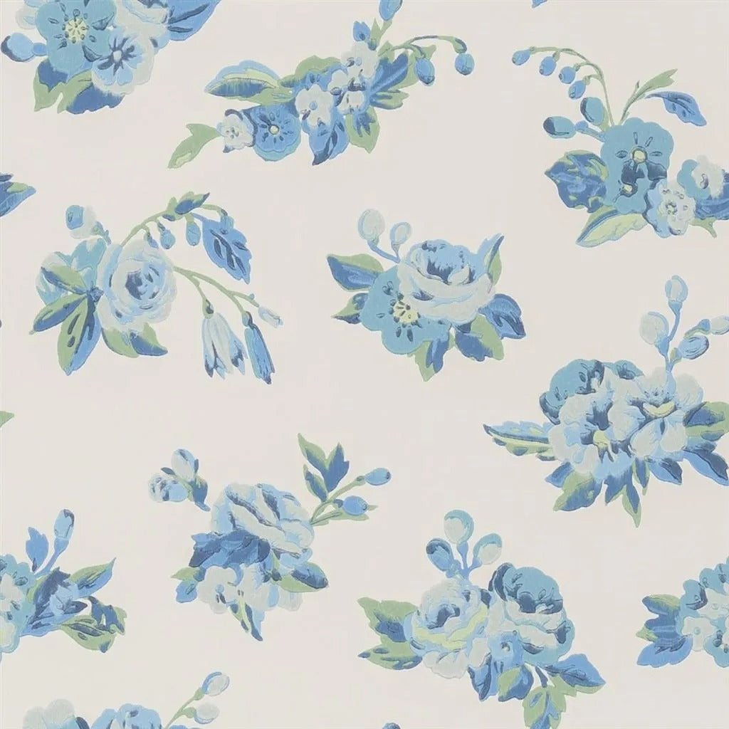 Craven Street Flower Wallpaper - Blue