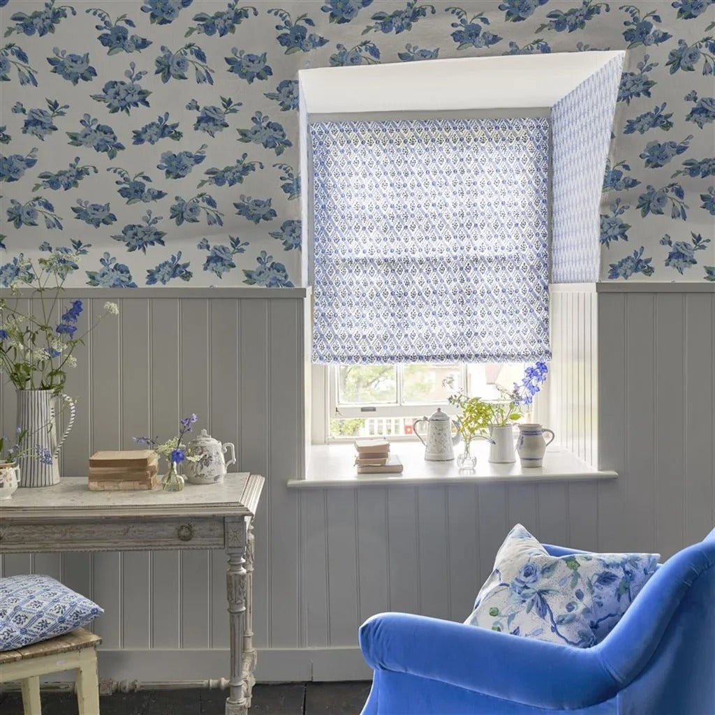 Craven Street Flower Room Wallpaper - Blue
