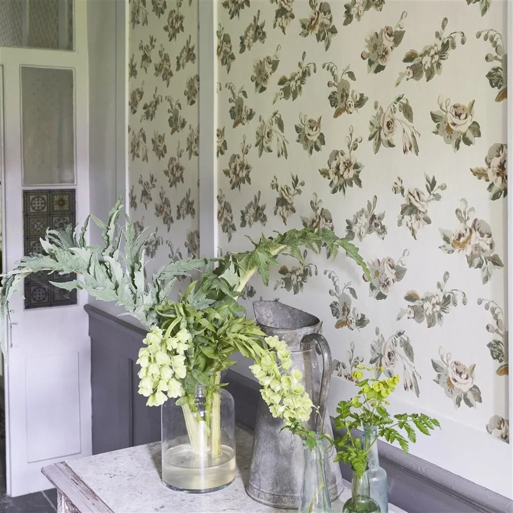 Craven Street Flower Room Wallpaper - Gray