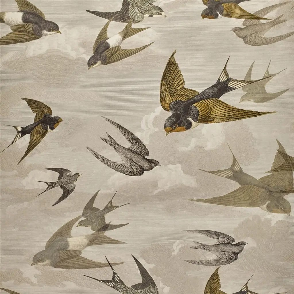 Chimney Swallows Wallpaper - Sand 