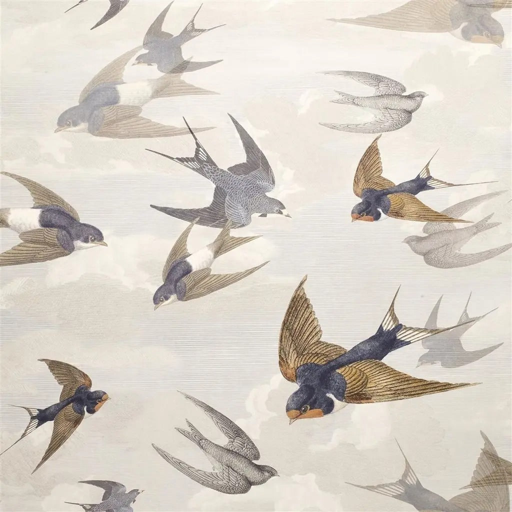 Chimney Swallows Wallpaper - Cream