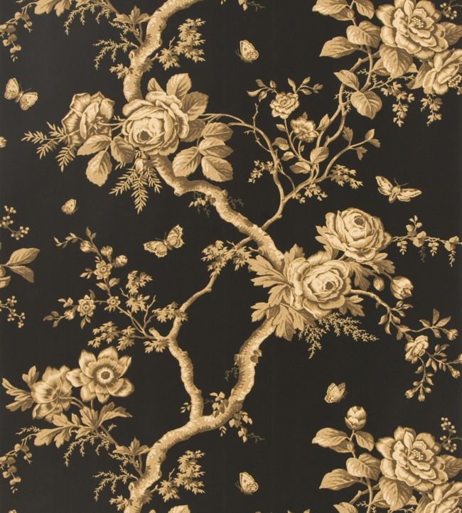 Ashfield Floral Wallpaper - Black