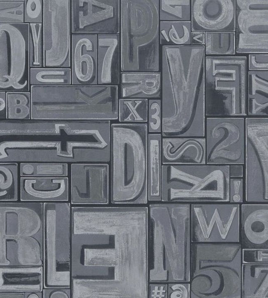 Copeley Letterpress Wallpaper - Gray