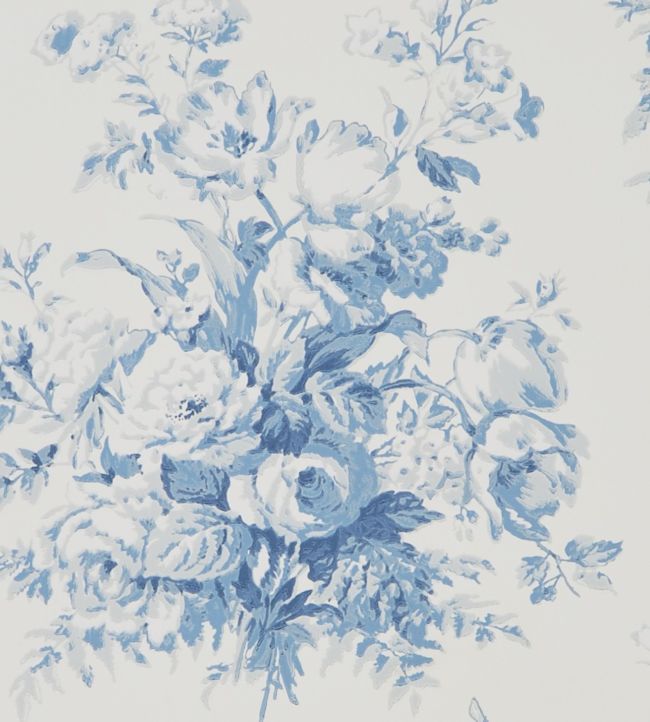 Francoise Bouquet Wallpaper - Blue
