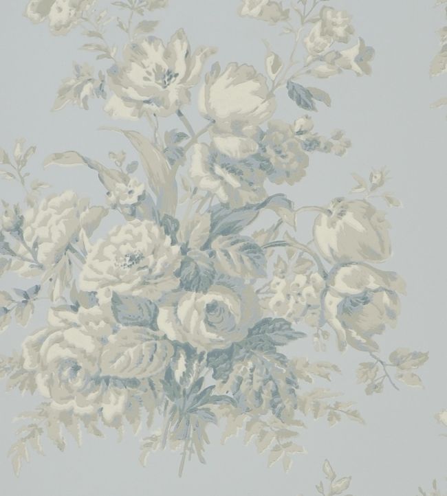 Francoise Bouquet Wallpaper - Teal