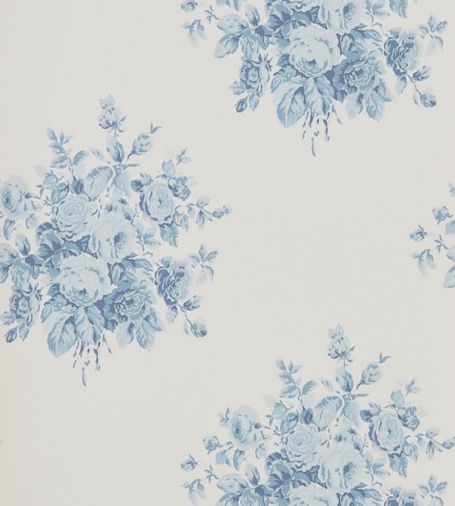 Wainscott Floral Wallpaper - Blue