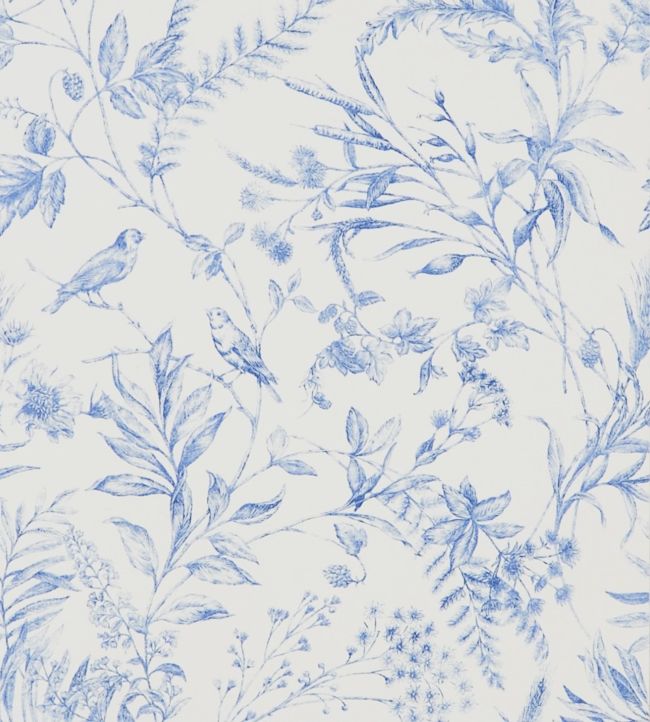 Fern Toile Wallpaper - Blue