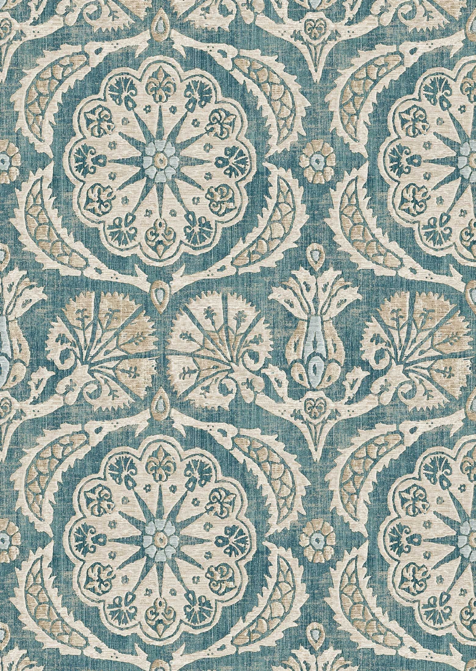 Pasha Wallpaper - Teal 