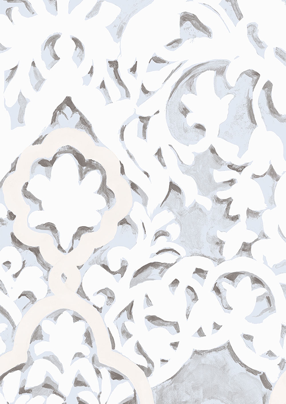 Petra Wallpaper - White - Lewis & Wood