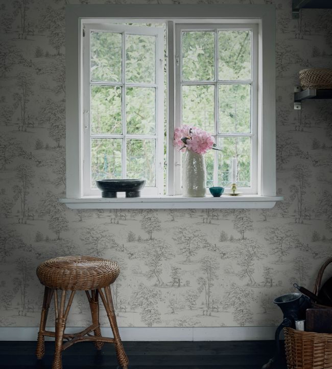 Montfort Room Wallpaper - Gray