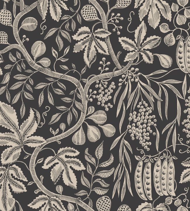 Fig Garden Wallpaper - Black