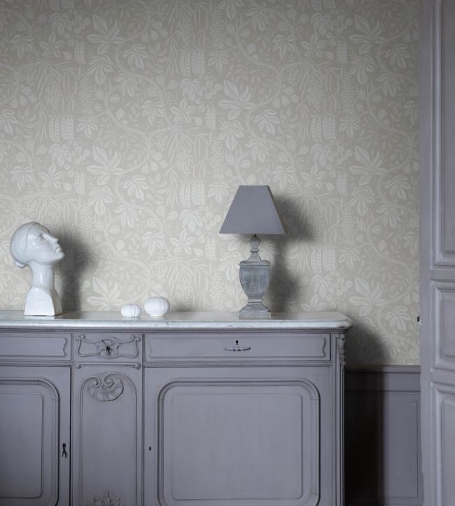 Fig Garden Room Wallpaper - White