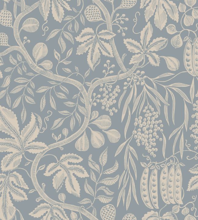 Fig Garden Wallpaper - Blue
