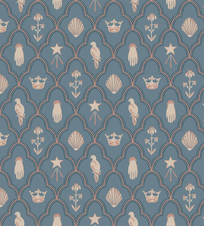 Turtledove Barn Wallpaper - Blue