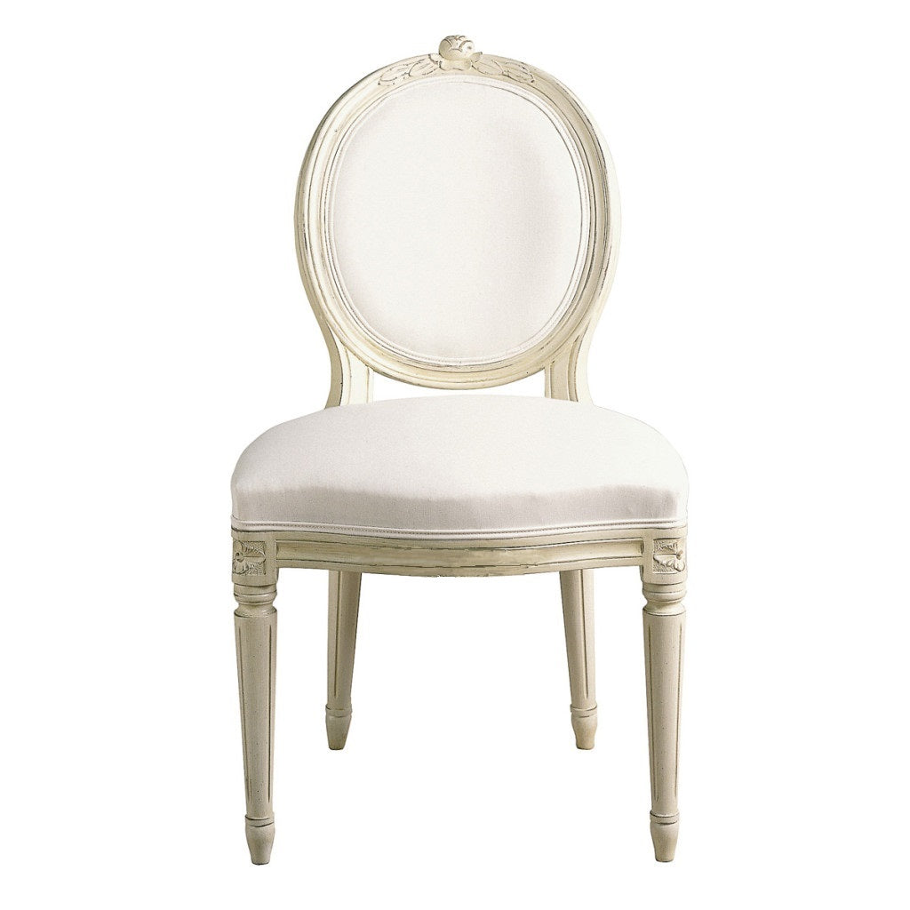 Single Rose Wooden Upholstered Chair