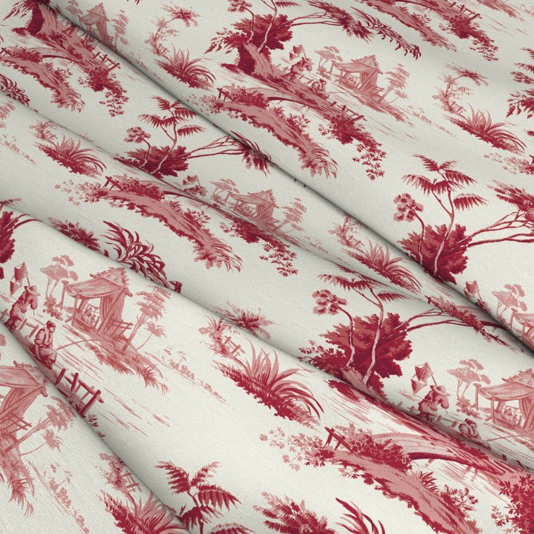 THE FISHERMAN Red Linen Mix Fabric - Warner House