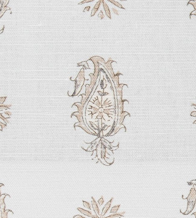 Persian Paisley Fabric - White