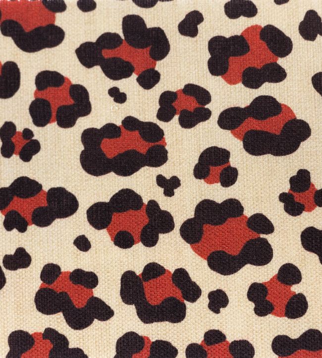 Leopard Spot Fabric - Red
