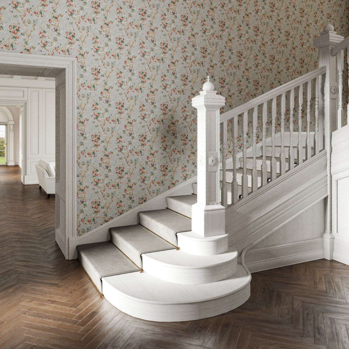 TRUMPET VINE Eggshell Wallpaper - Warner House