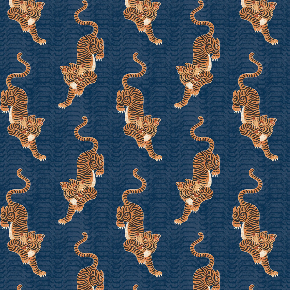 Tibetan Tiger Wallpaper - Blue