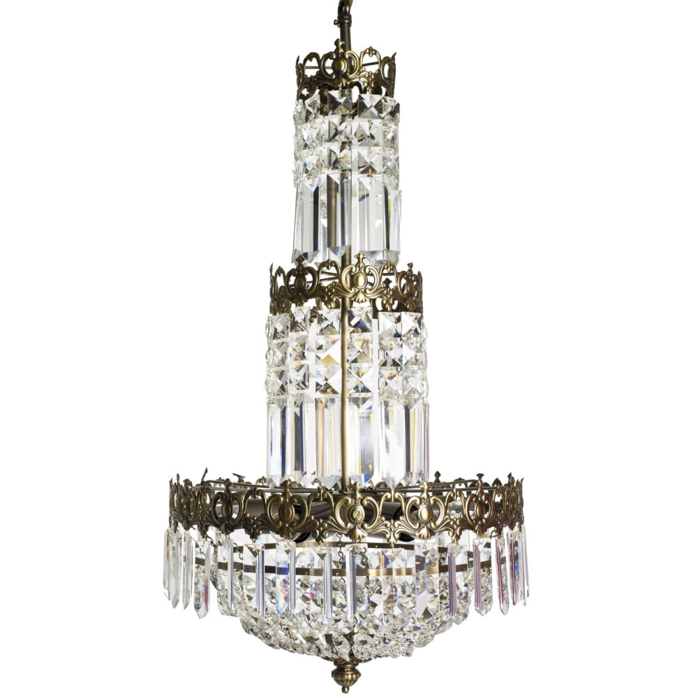 Tapered crystal chandelier