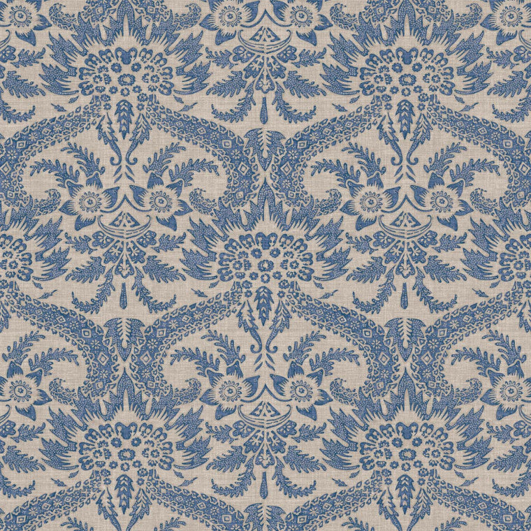 VERSAILLES Blue Linen Mix Fabric - Warner House
