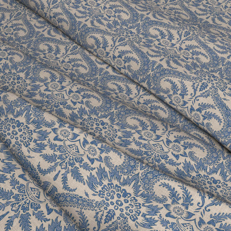 VERSAILLES Blue Linen Mix Fabric - Warner House