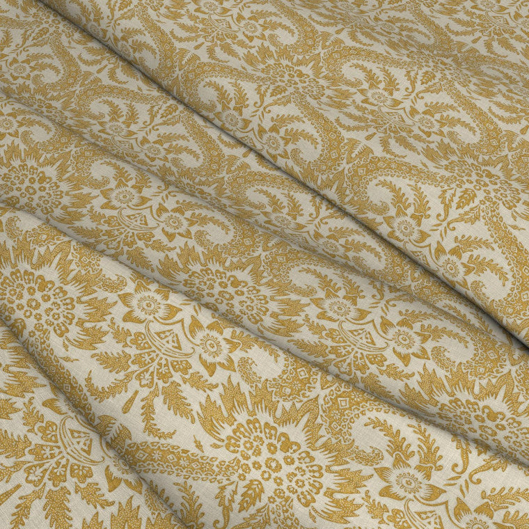 VERSAILLES Gold Linen Mix Fabric - Warner House