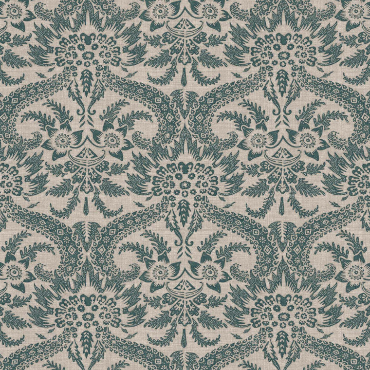 VERSAILLES Green Linen Mix Fabric - Warner House