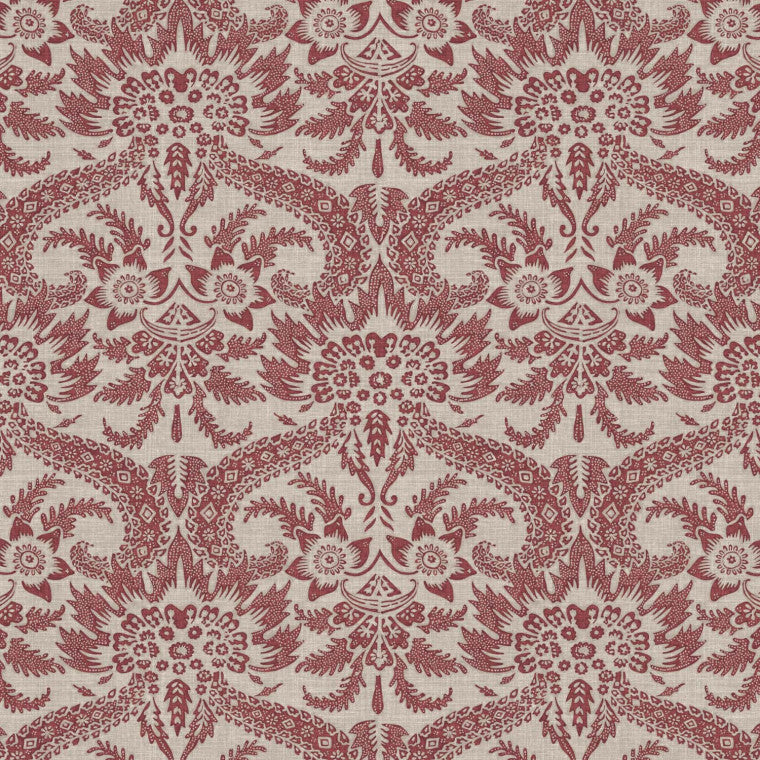 VERSAILLES Red Linen Mix Fabric - Warner House