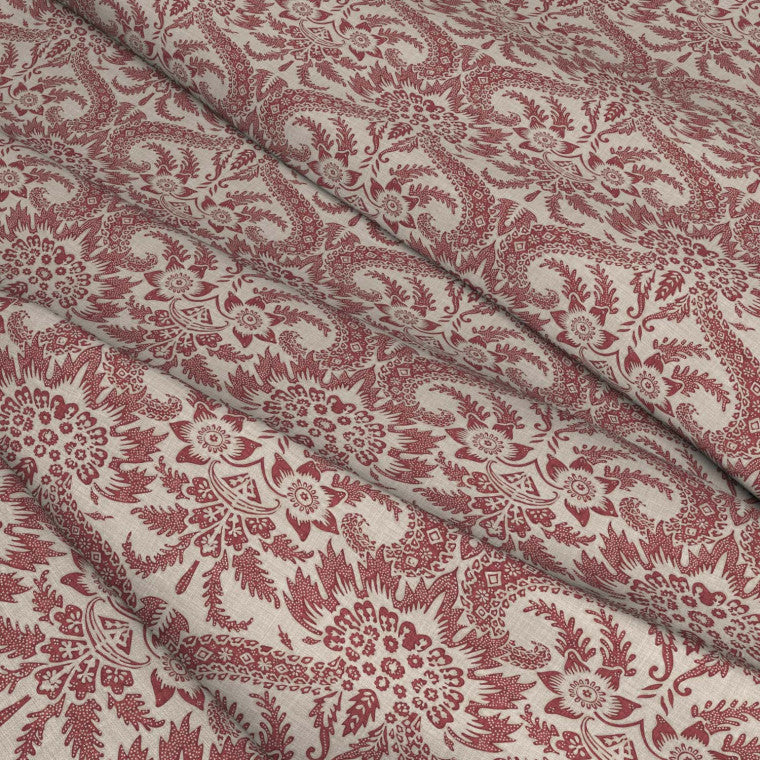 VERSAILLES Red Linen Mix Fabric - Warner House
